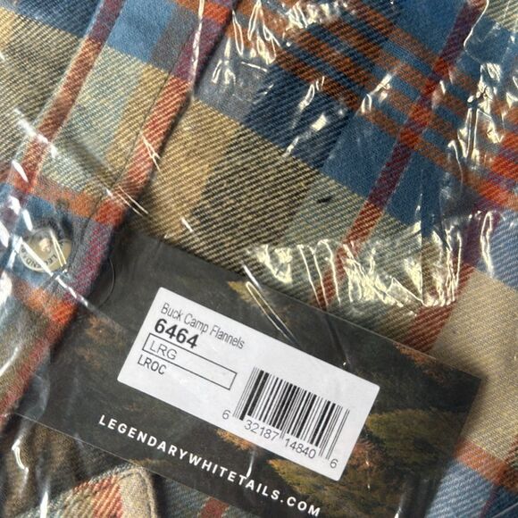 Legendary Buck Camp Flannels Large Brownstone Plaid NWT in packaging‎ - Picture 6 of 6